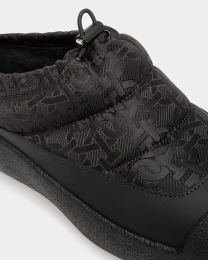 Carys Nylon Jacquard Slippers In Black