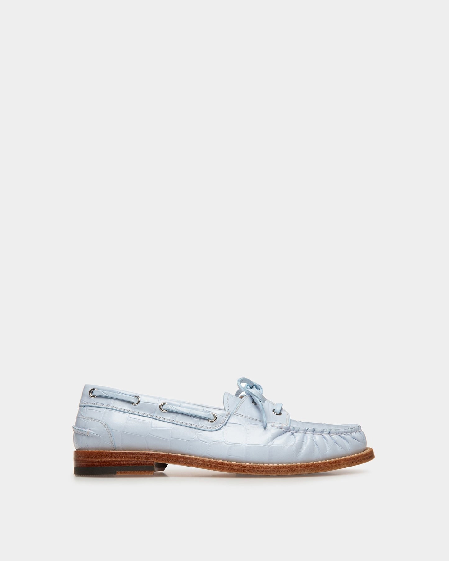 Rome Moccasins In Light Blue Leather