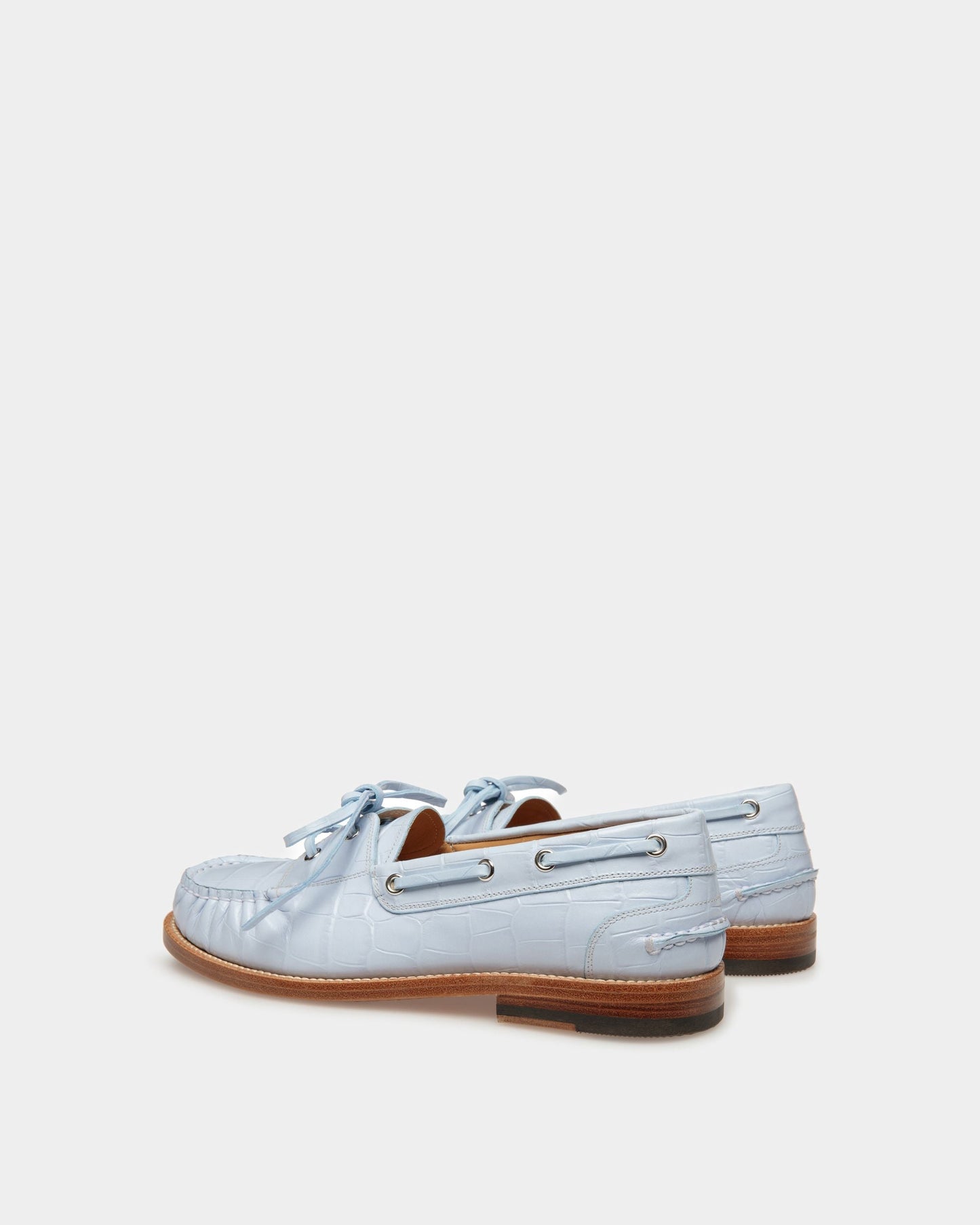 Rome Moccasins In Light Blue Leather