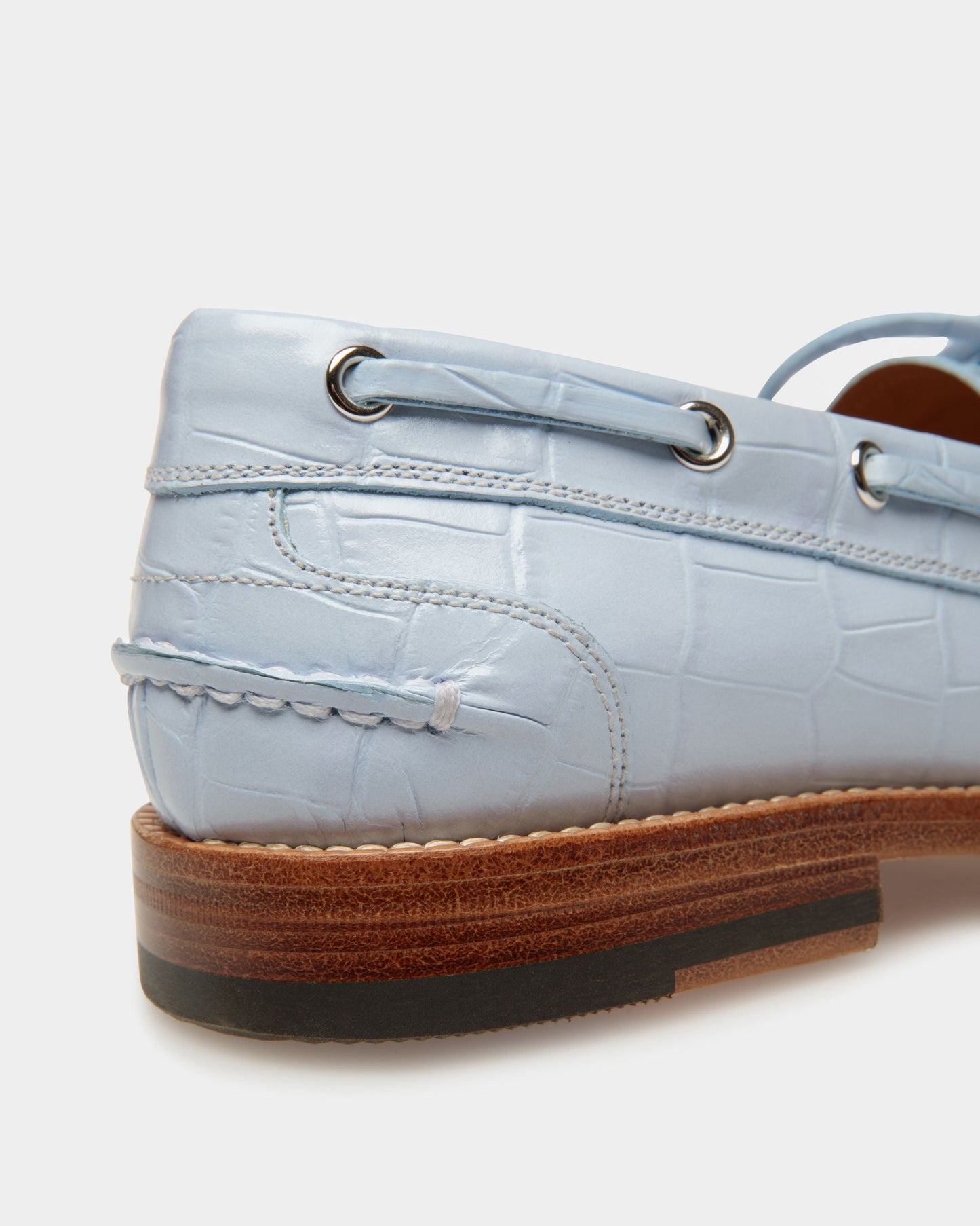 Rome Moccasins In Light Blue Leather