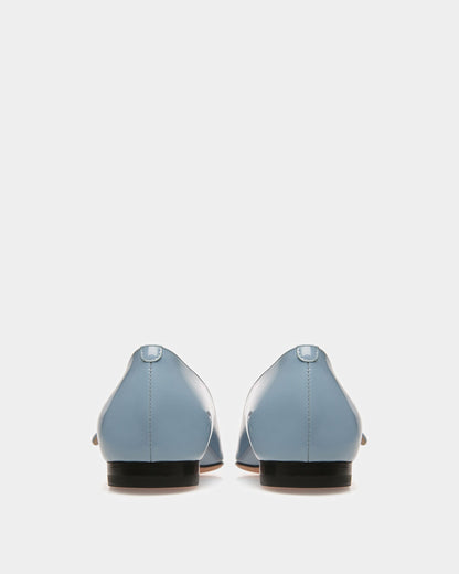 Elis Leather Flat Pumps In Light Blue