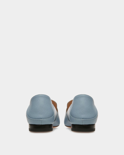 Janelle Leather Loafers In Light Blue