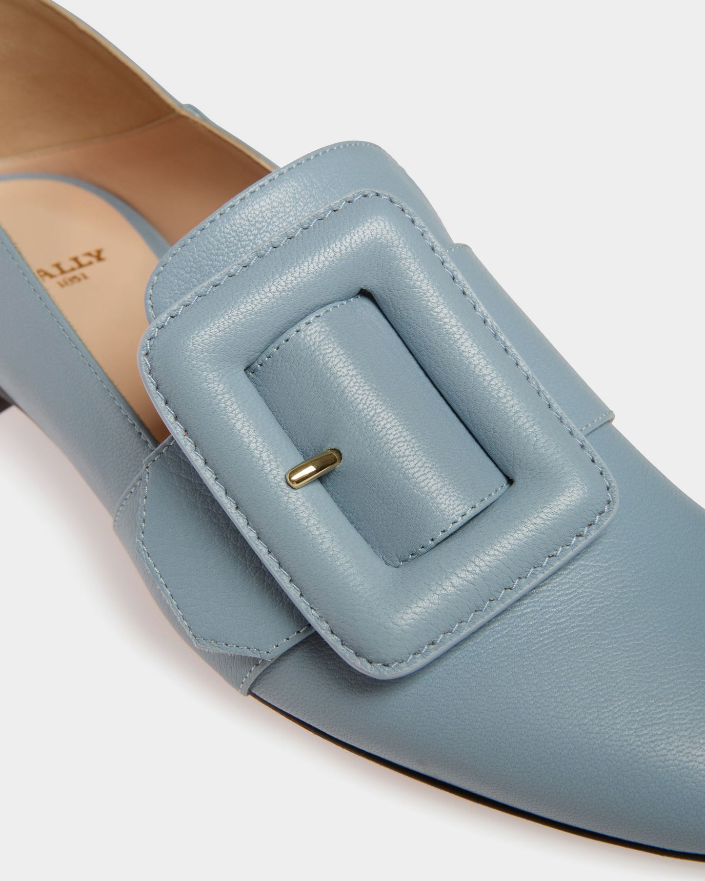 Janelle Leather Loafers In Light Blue