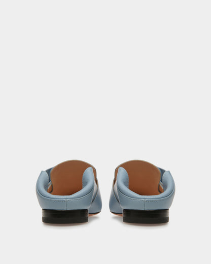 Janelle Leather Loafers In Light Blue