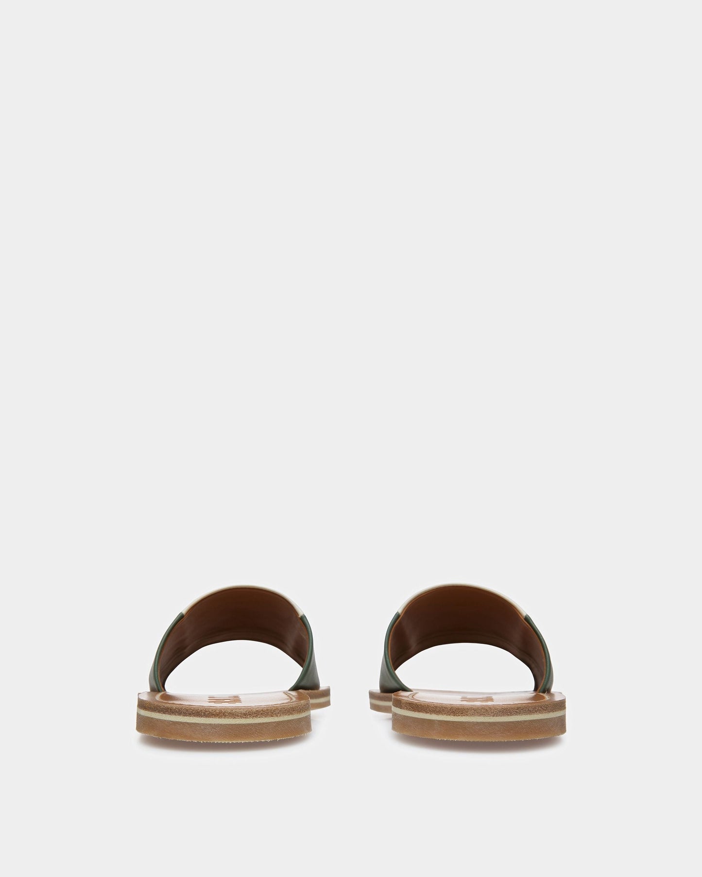Bianka Leather Slides In Sage And Bone