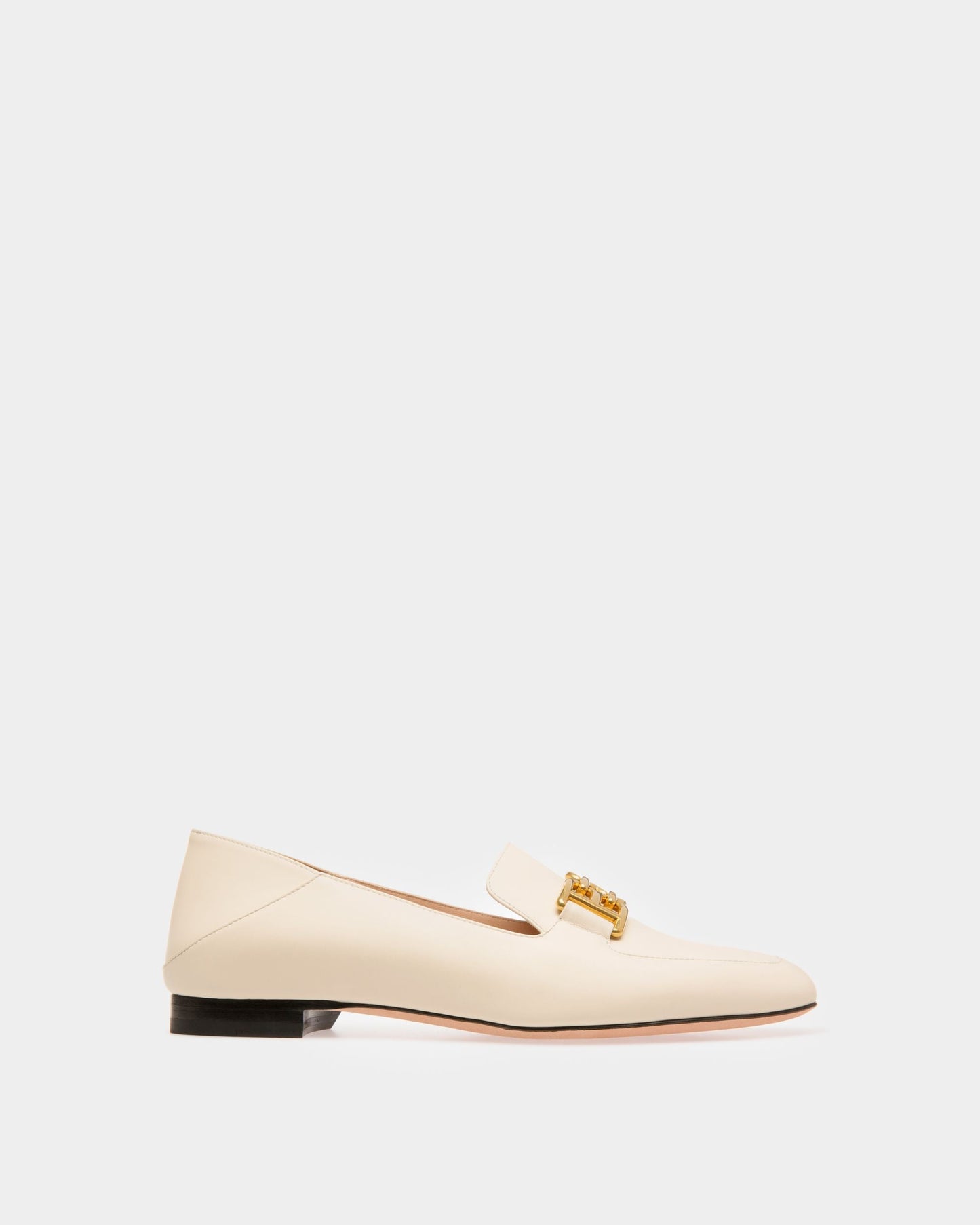 Ellah Flat Leather Loafers In Bone