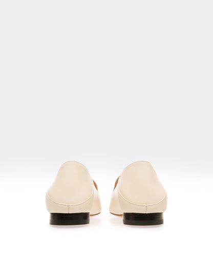 Ellah Flat Leather Loafers In Bone