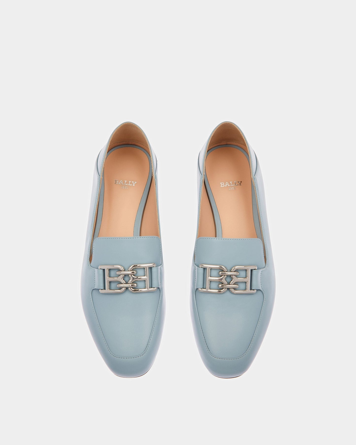 Ellah Leather Loafers In Light Blue