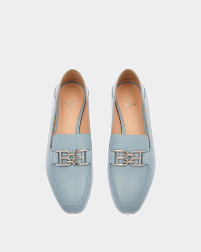 Ellah Leather Loafers In Light Blue