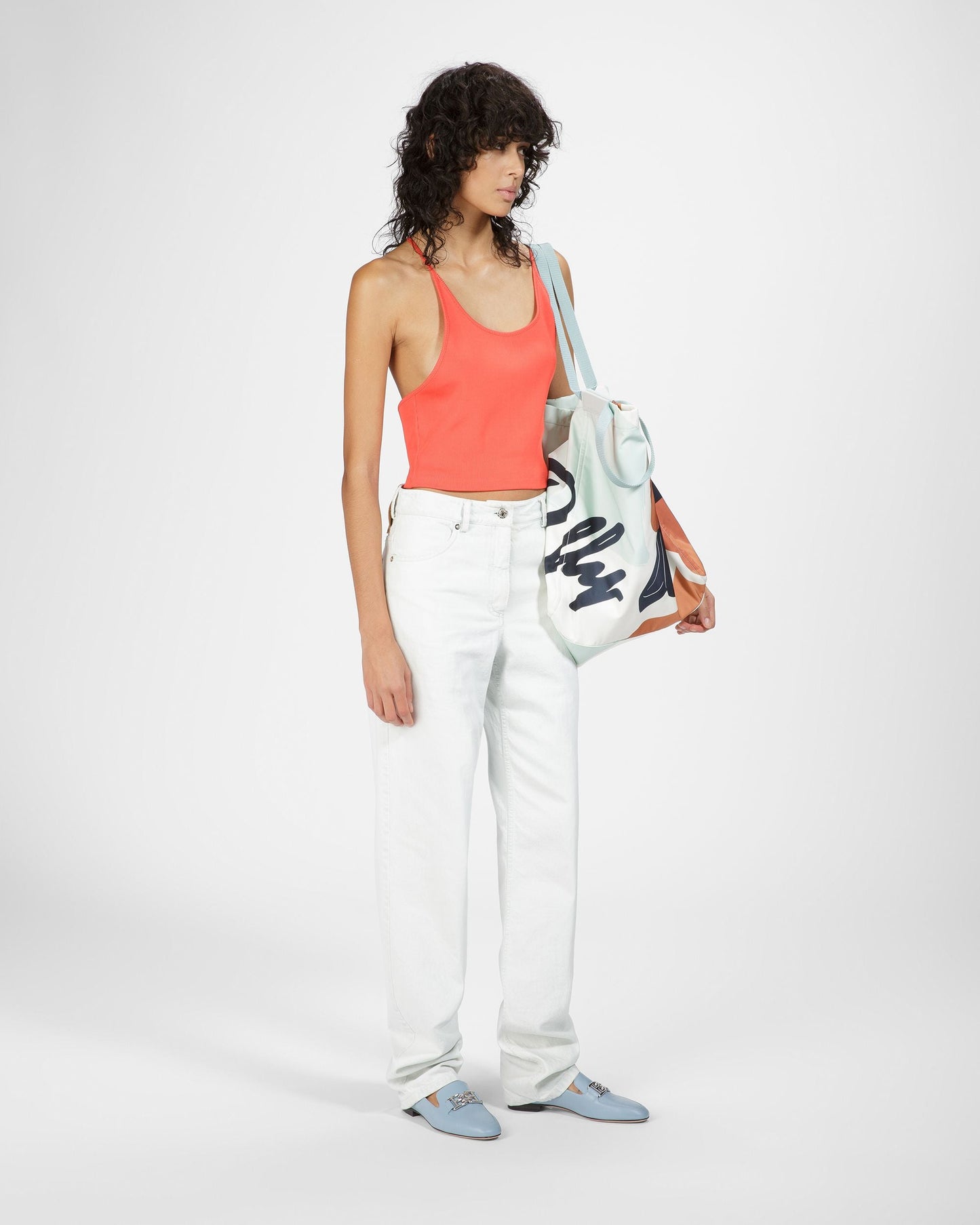 Ellah Leather Loafers In Light Blue