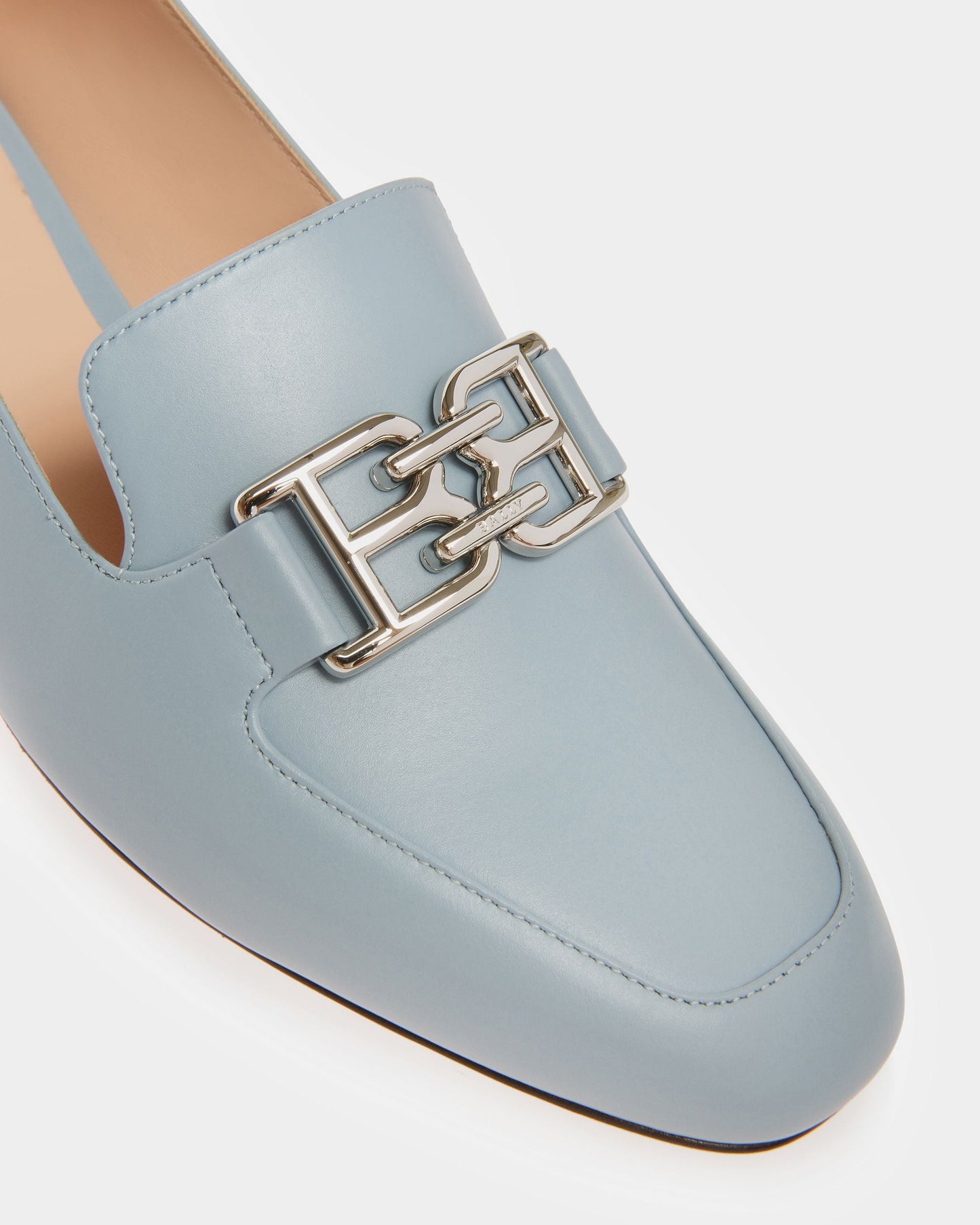 Ellah Leather Loafers In Light Blue