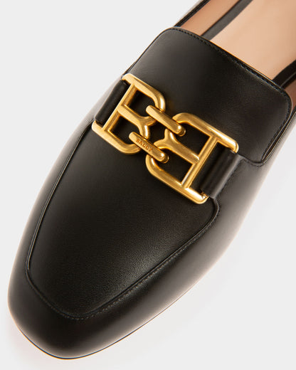 Ellah Flat Leather Loafers In Black