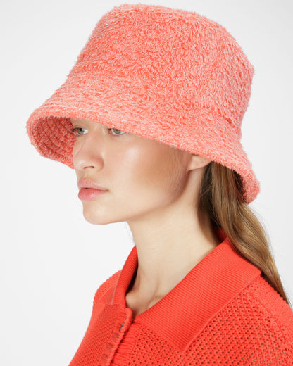 Mixed Wool Bucket Hat In Orange