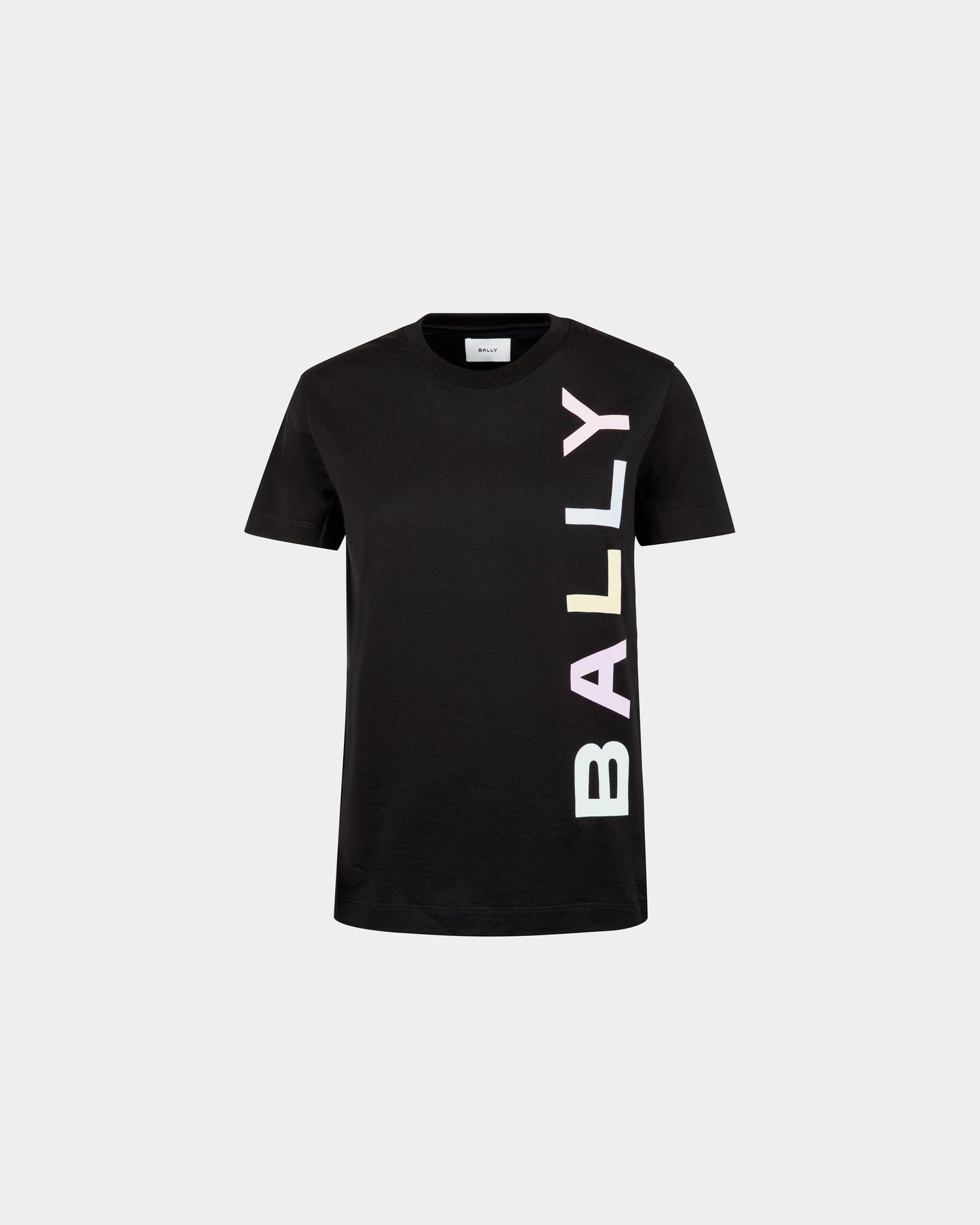 T-shirt in Black Cotton with a Bally Logo