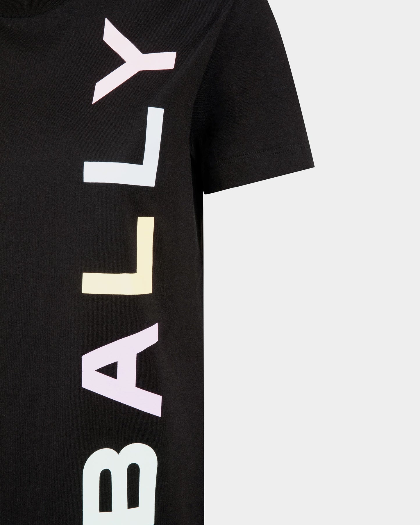 T-shirt in Black Cotton with a Bally Logo