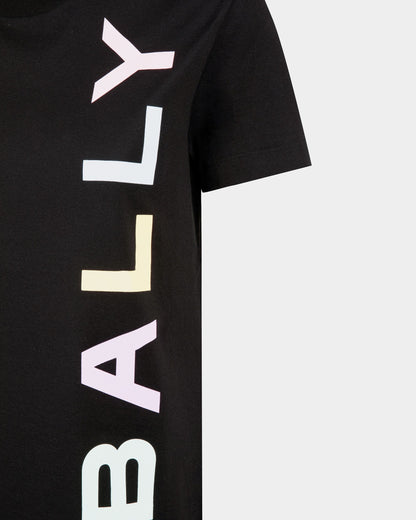 T-shirt in Black Cotton with a Bally Logo