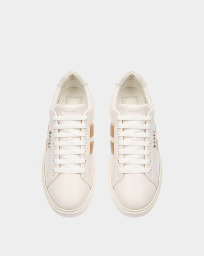 Melany Sneakers In White And Yellow Gold Leather