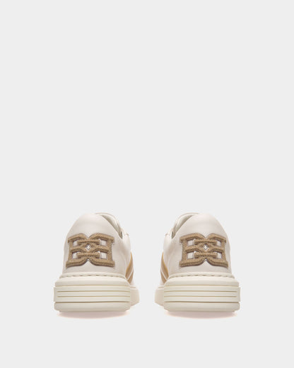 Melany Sneakers In White And Yellow Gold Leather