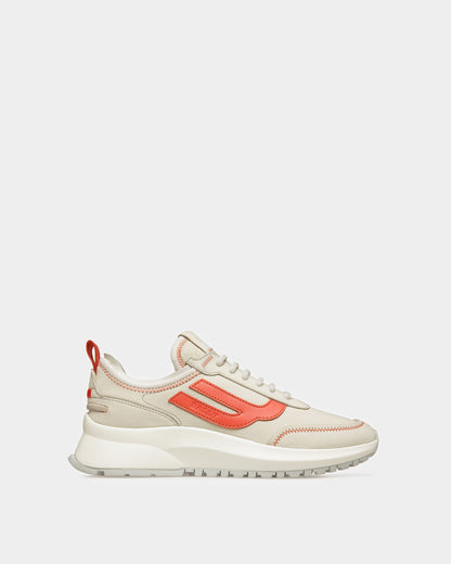 Darys Leather Sneakers In Dusty White And Orange