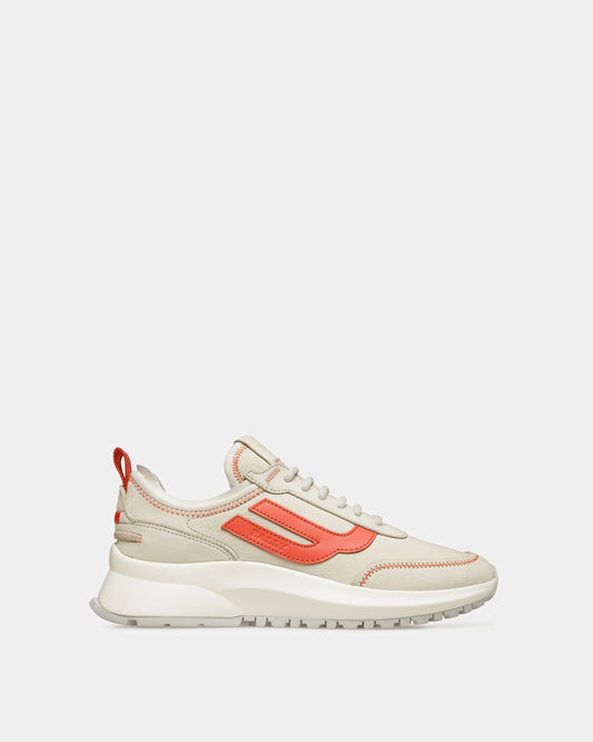 Darys Leather Sneakers In Dusty White And Orange