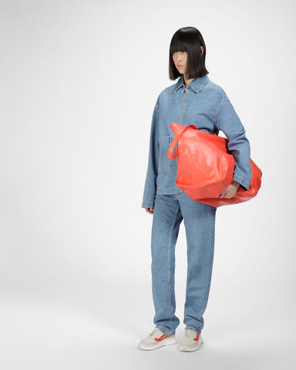 Darys Leather Sneakers In Dusty White And Orange