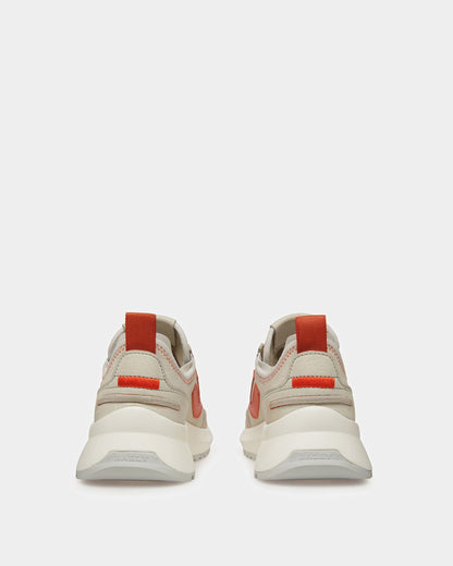 Darys Leather Sneakers In Dusty White And Orange