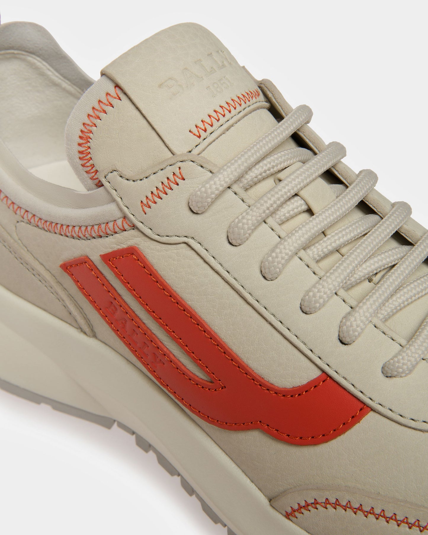 Darys Leather Sneakers In Dusty White And Orange