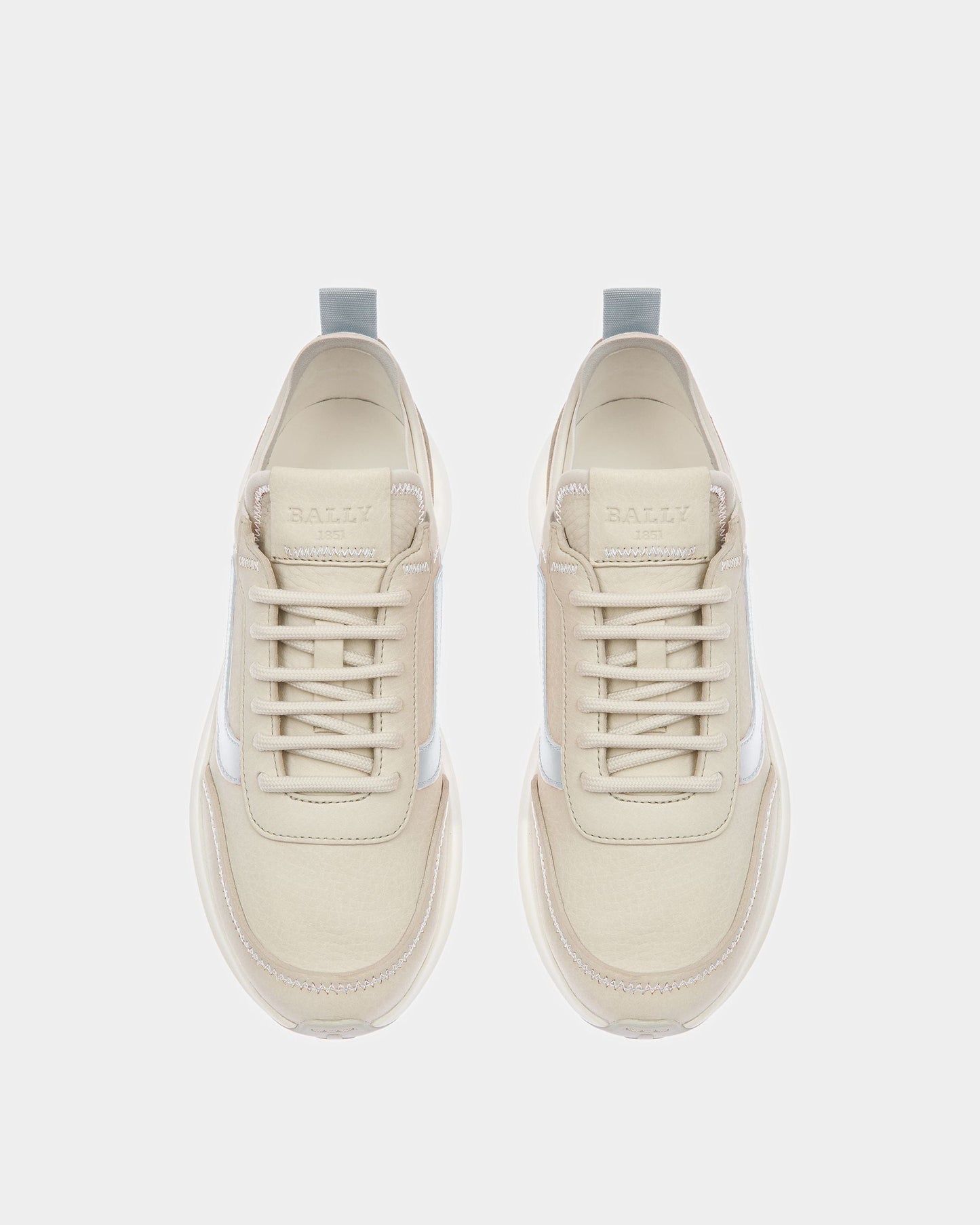 Darys Leather Sneakers In Dusty White And Light Blue