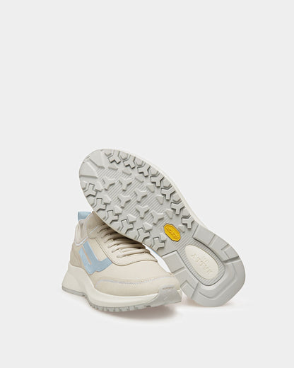 Darys Leather Sneakers In Dusty White And Light Blue