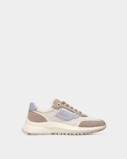 Demmy Mesh And Leather Sneakers In White And Grey