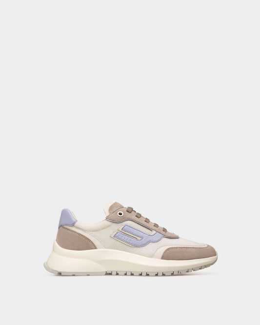 Demmy Mesh And Leather Sneakers In White And Grey