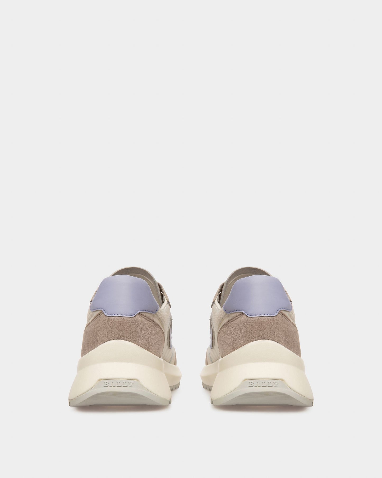 Demmy Mesh And Leather Sneakers In White And Grey