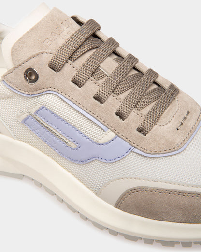 Demmy Mesh And Leather Sneakers In White And Grey