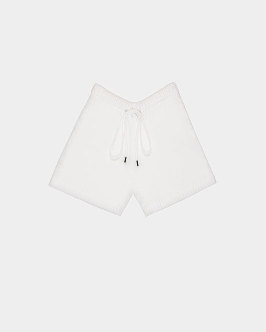 Cotton Knitted Shorts In Bone