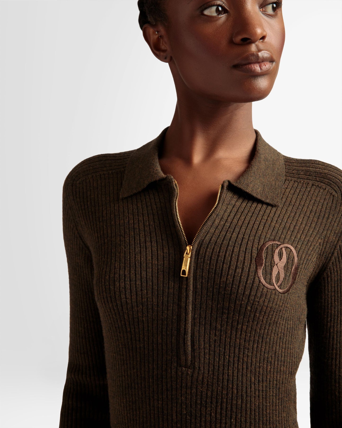 Long Sleeve Polo In Kelly Green Wool