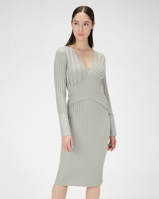 Wool And Cashmere Mix Dress In Grey
