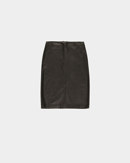 Leather Skirt In Black