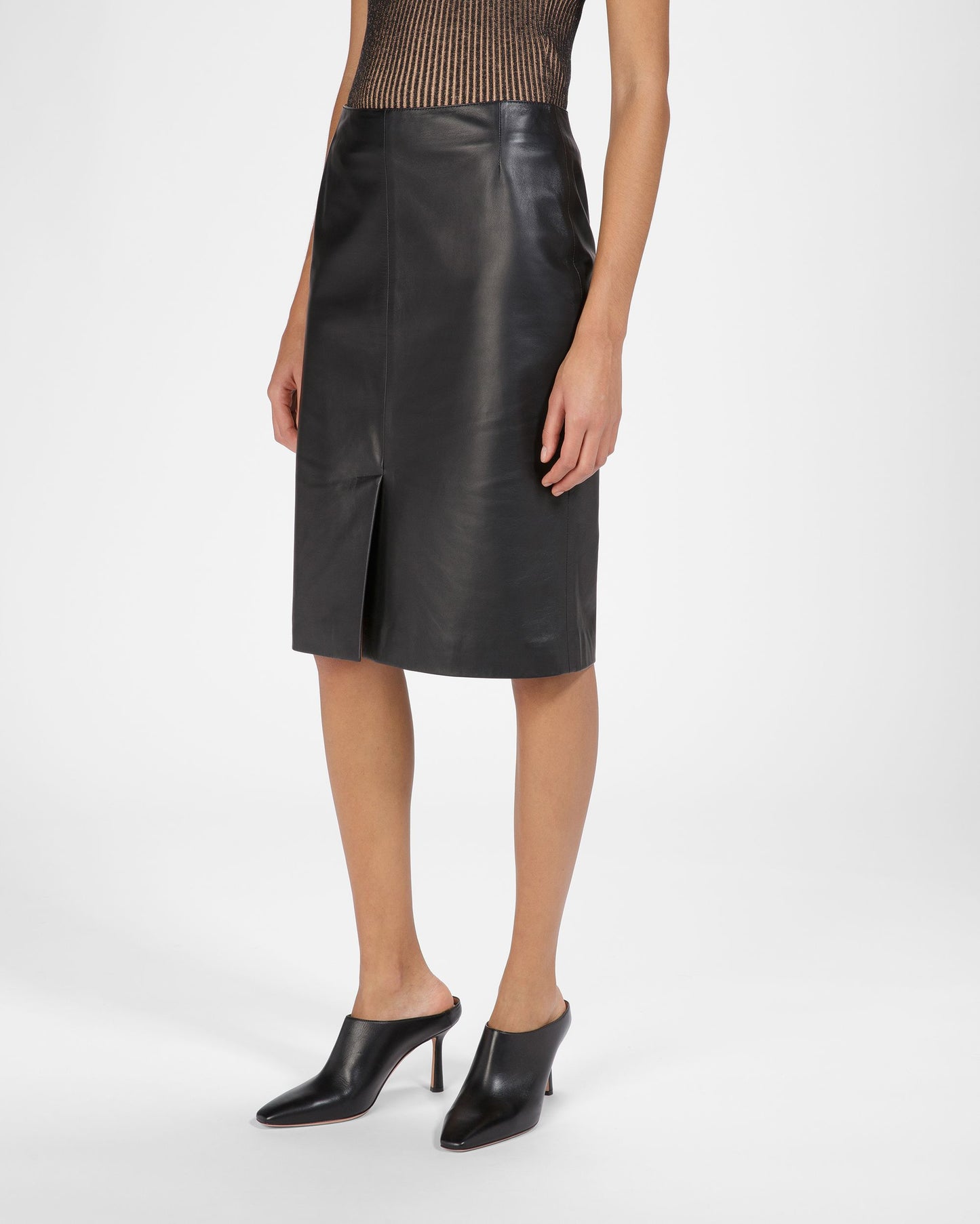 Leather Skirt In Black