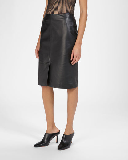 Leather Skirt In Black
