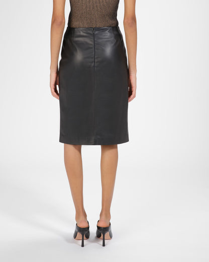 Leather Skirt In Black