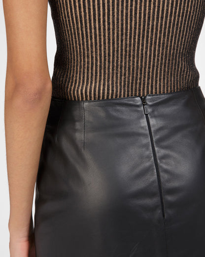 Leather Skirt In Black