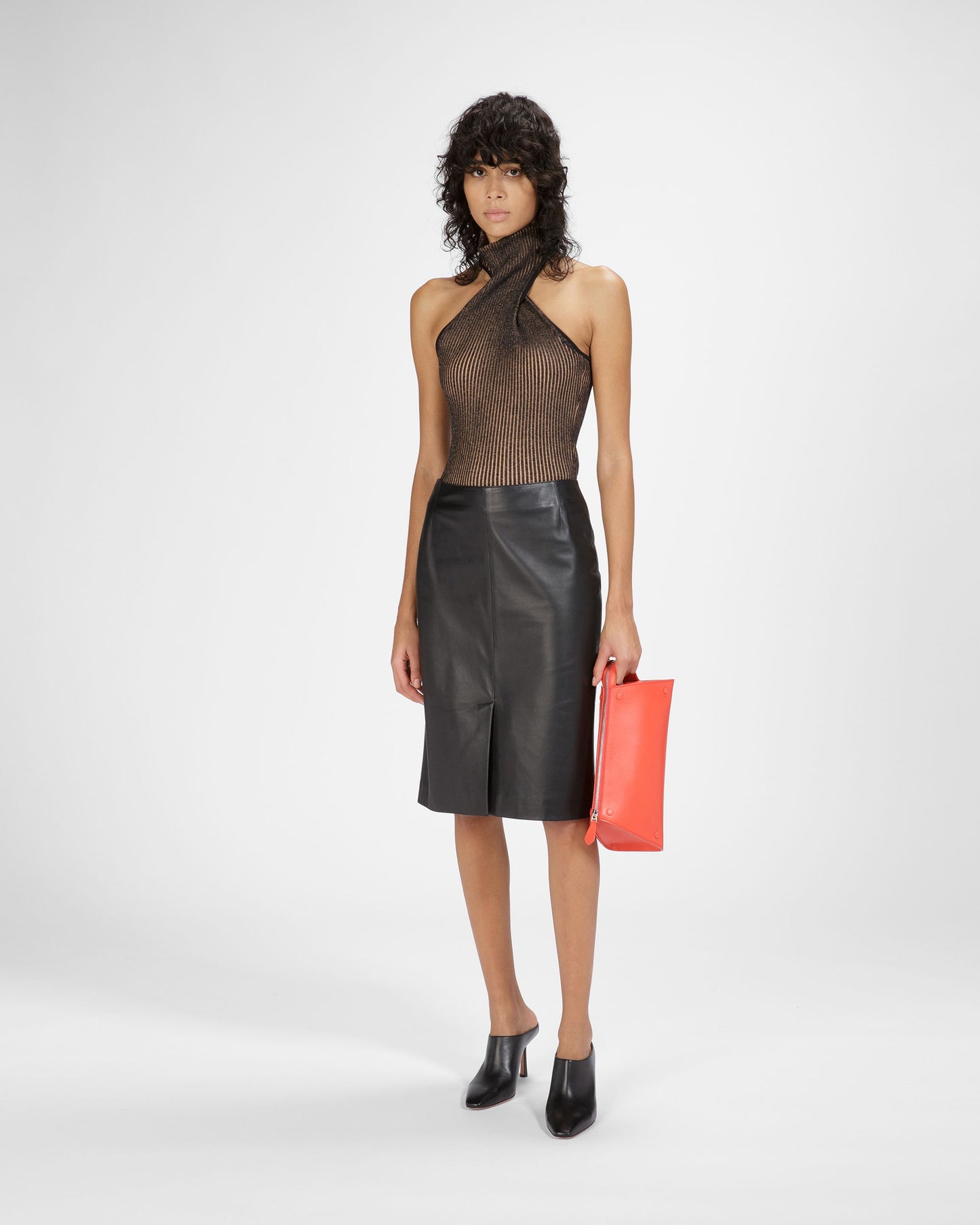 Leather Skirt In Black