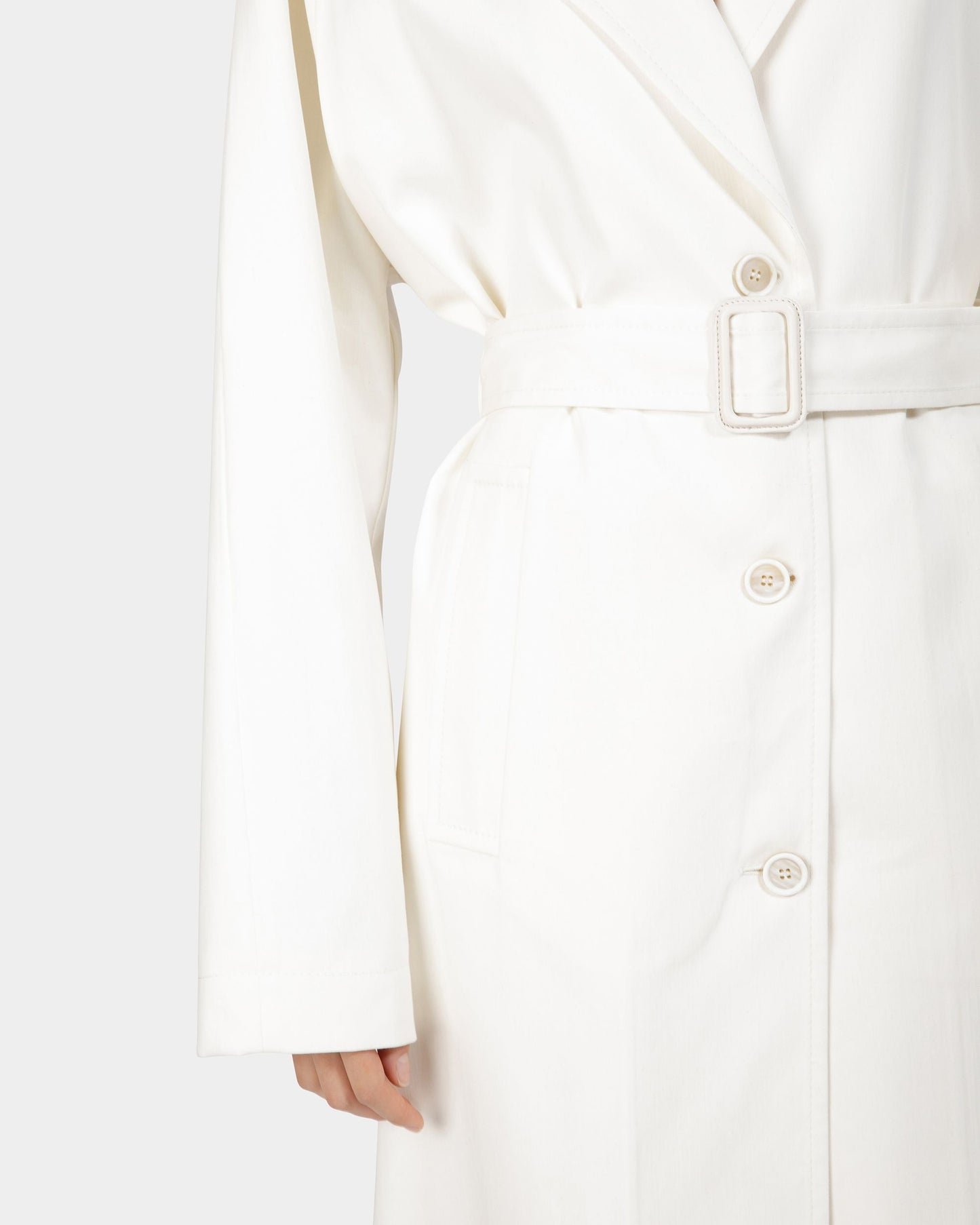 Cotton Mix Coat In Bone