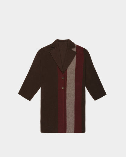 Wool Mix Coat In Ebony Brown