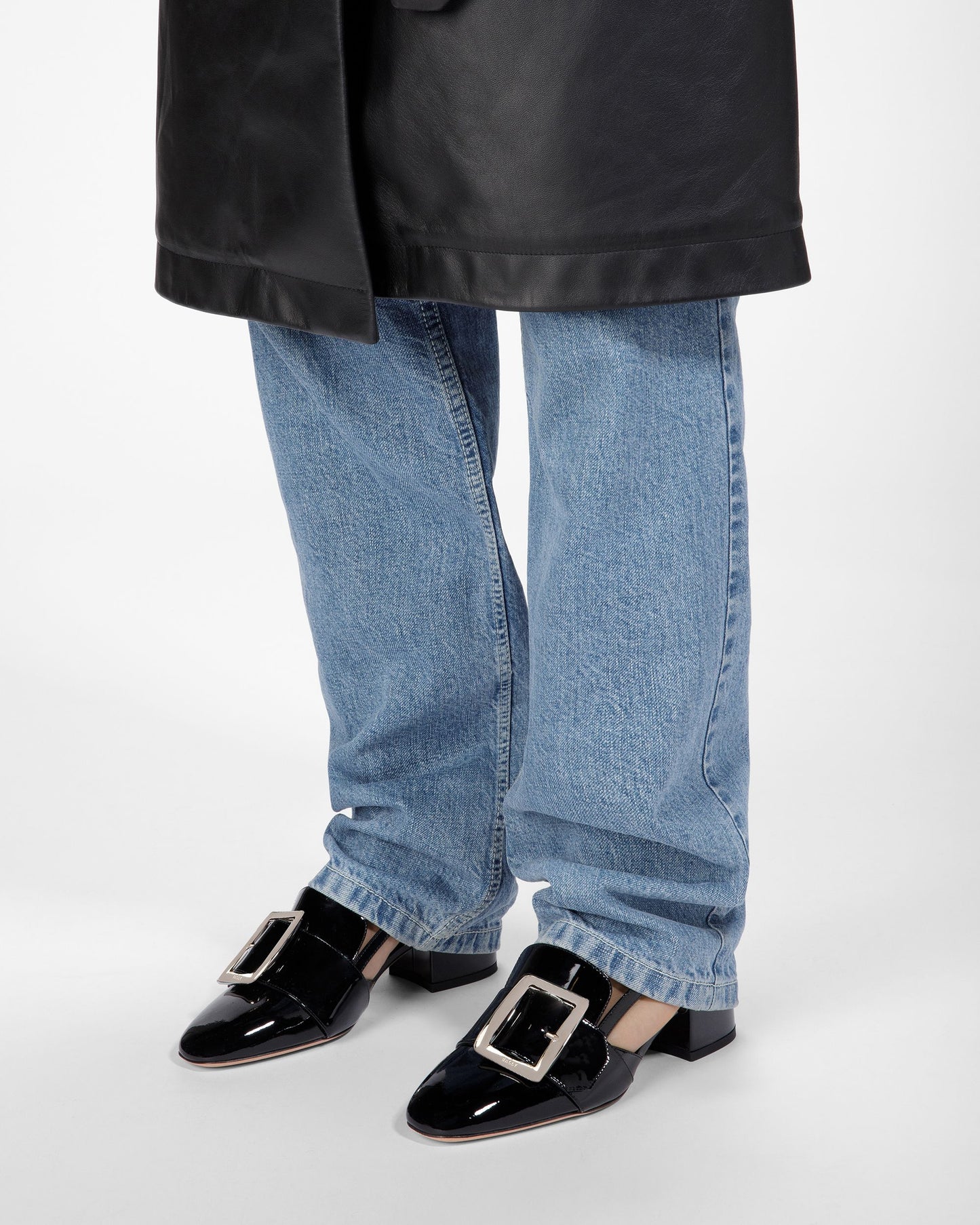 Jasmine Leather Slingback Pumps In Black