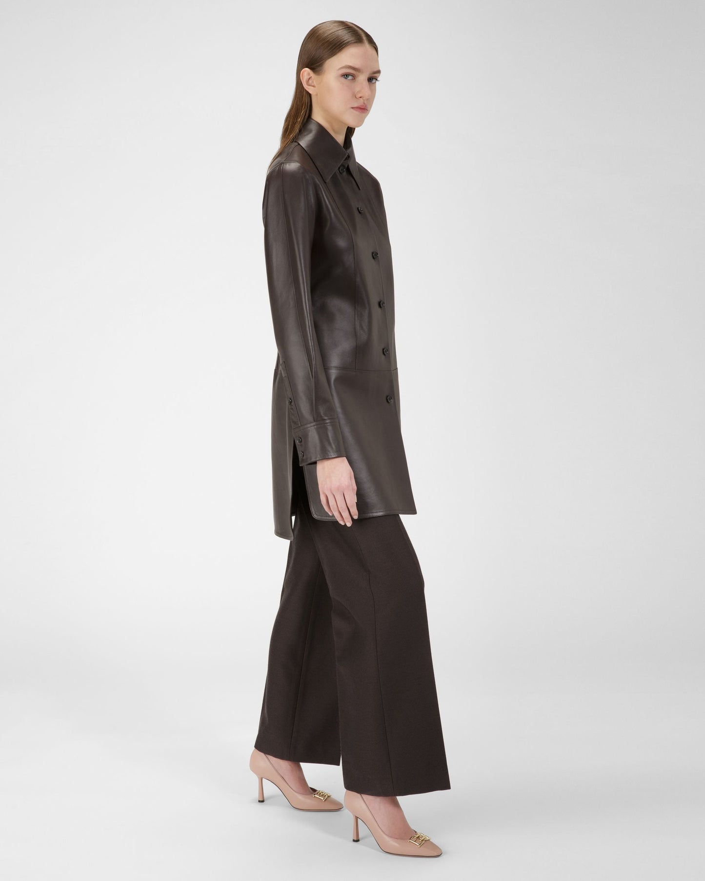 Evanca Leather Pumps In Pale Pink