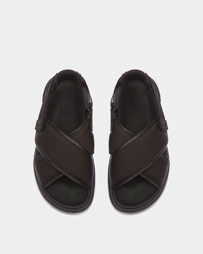 Jodye Leather And Nylon Sandals In Black