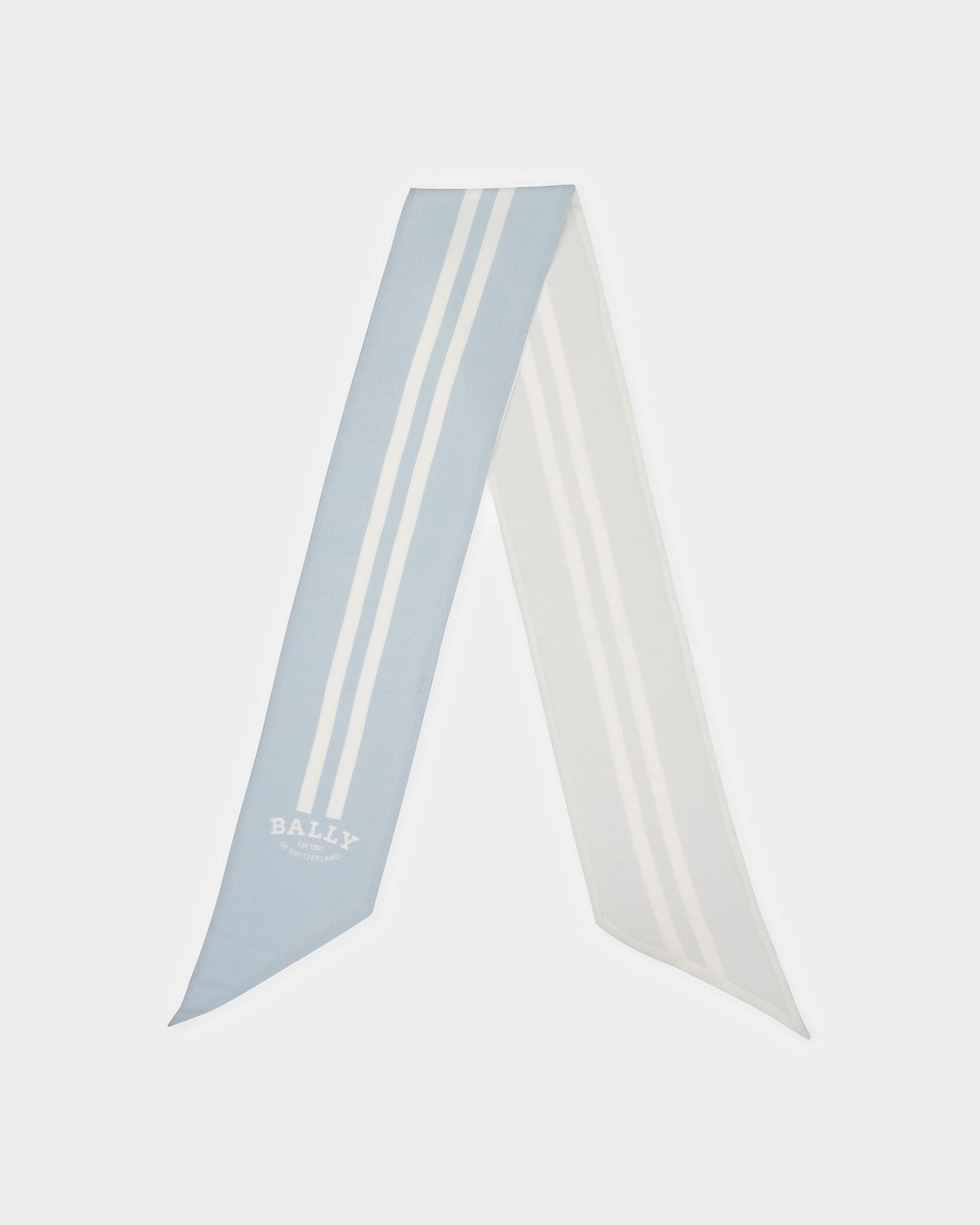 Silk Bandeau Scarf In Light Blue