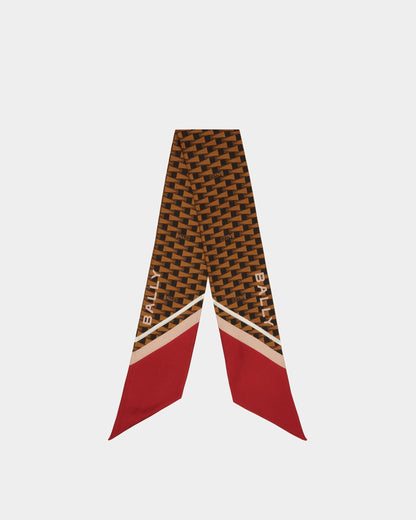 Pennant Print Neck Bow | Women's Scarf | Desert Silk | Bally | Still Life Top
