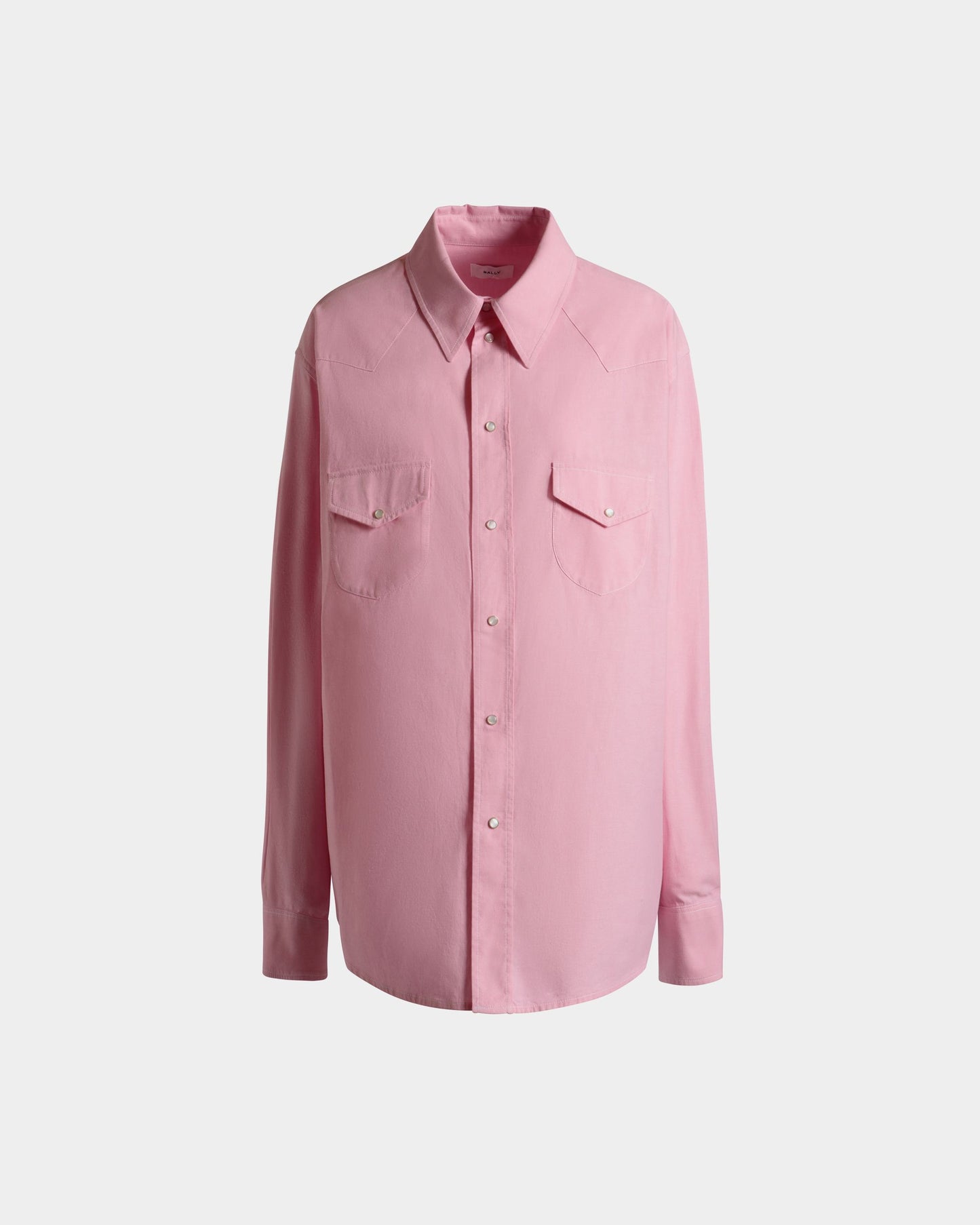 Oversized Shirt in Pink Cotton